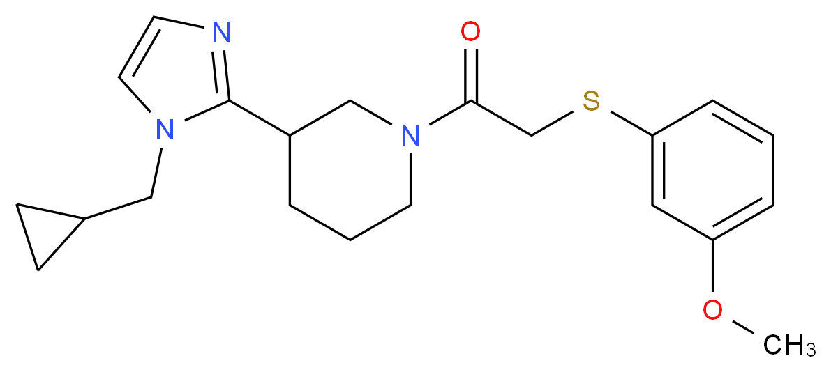 3-[1-(cyclopropylmethyl)-1H-imidazol-2-yl]-1-{[(3-methoxyphenyl)thio]acetyl}piperidine_Molecular_structure_CAS_)