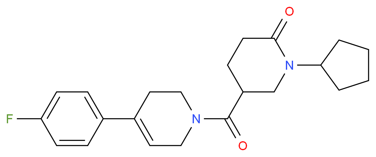 1-cyclopentyl-5-{[4-(4-fluorophenyl)-3,6-dihydro-1(2H)-pyridinyl]carbonyl}-2-piperidinone_Molecular_structure_CAS_)