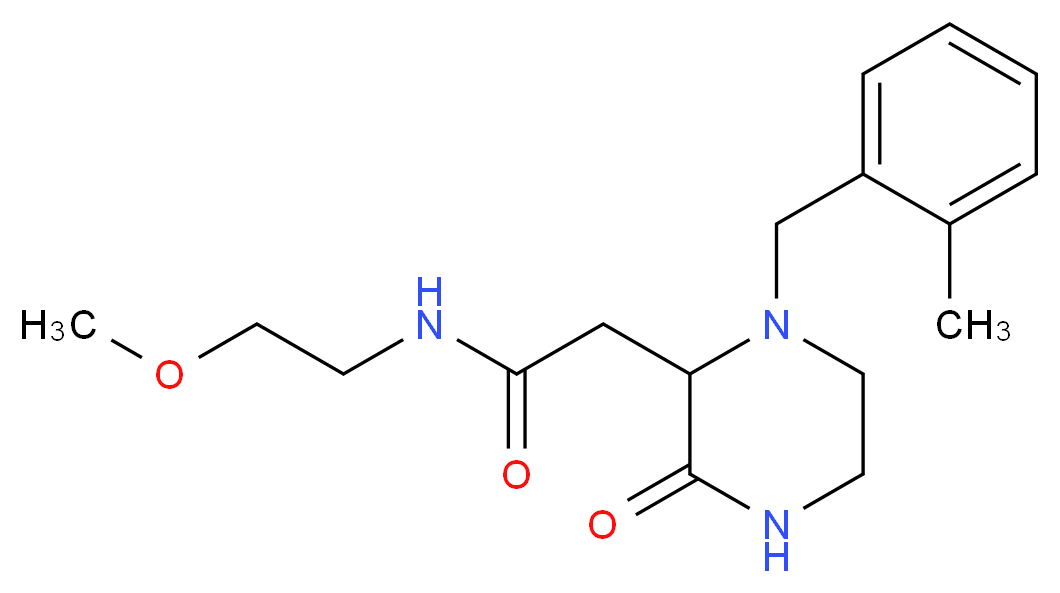 N-(2-methoxyethyl)-2-[1-(2-methylbenzyl)-3-oxo-2-piperazinyl]acetamide_Molecular_structure_CAS_)