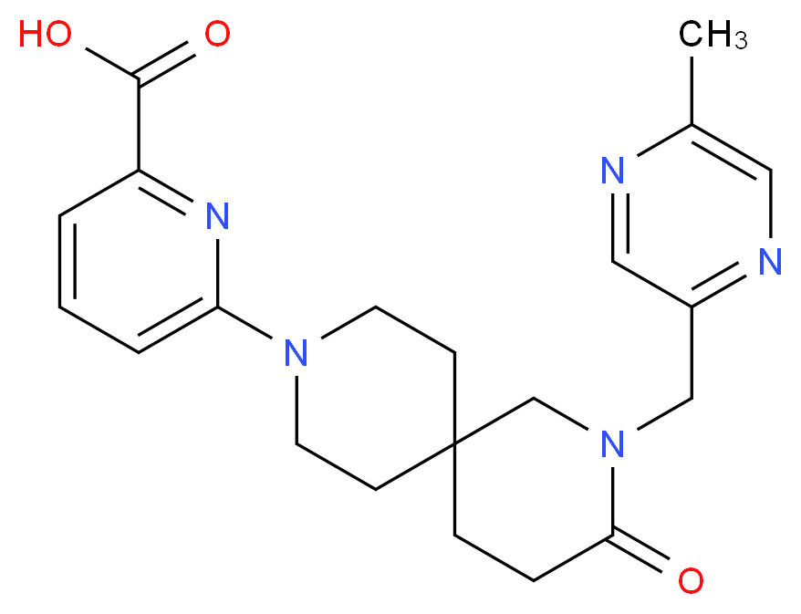 6-{2-[(5-methylpyrazin-2-yl)methyl]-3-oxo-2,9-diazaspiro[5.5]undec-9-yl}pyridine-2-carboxylic acid_Molecular_structure_CAS_)