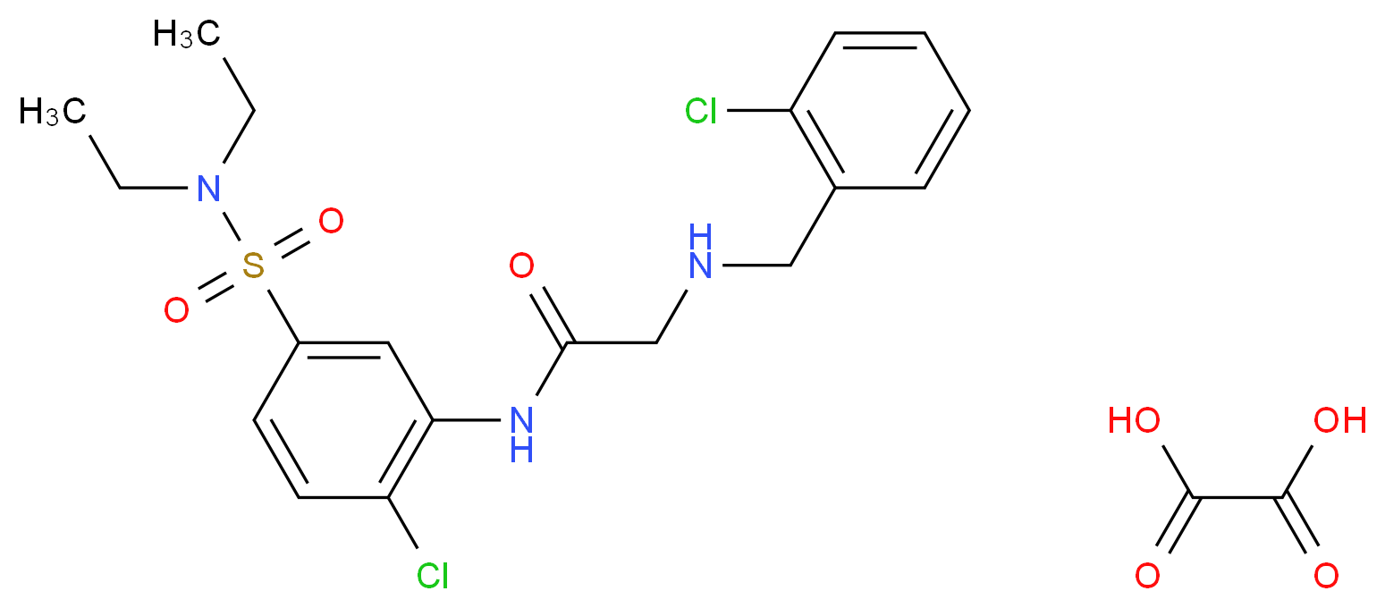 2-(2-Chloro-benzylamino)-N-(2-chloro-5-diethylsulfamoyl-phenyl)-acetamide; compound with oxalic acid_Molecular_structure_CAS_)