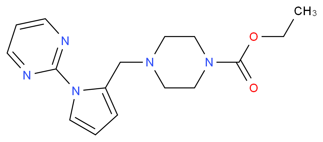 ethyl 4-{[1-(2-pyrimidinyl)-1H-pyrrol-2-yl]methyl}-1-piperazinecarboxylate_Molecular_structure_CAS_)