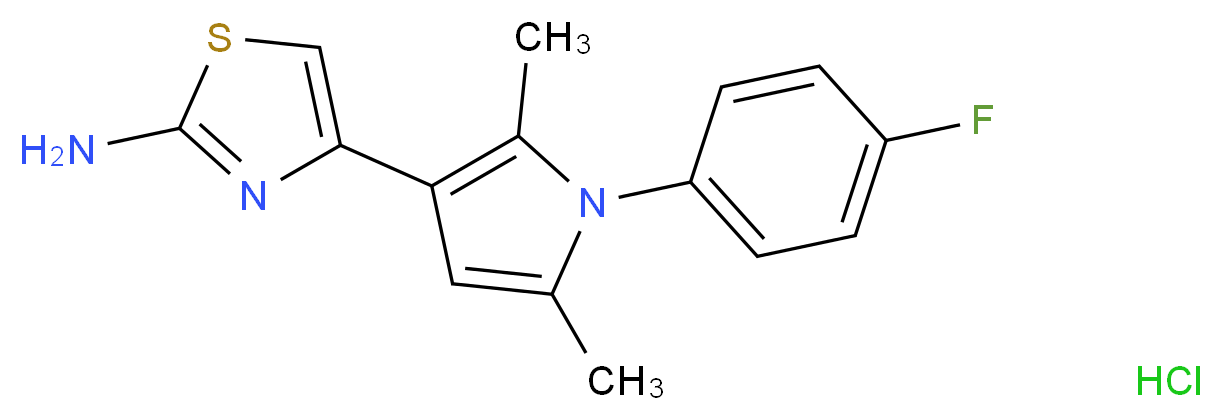 4-[1-(4-fluorophenyl)-2,5-dimethyl-1H-pyrrol-3-yl]-1,3-thiazol-2-amine hydrochloride_Molecular_structure_CAS_)