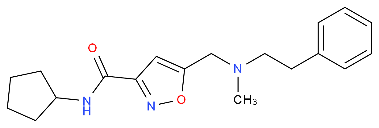 N-cyclopentyl-5-{[methyl(2-phenylethyl)amino]methyl}-3-isoxazolecarboxamide_Molecular_structure_CAS_)