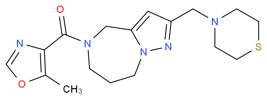 5-[(5-methyl-1,3-oxazol-4-yl)carbonyl]-2-(4-thiomorpholinylmethyl)-5,6,7,8-tetrahydro-4H-pyrazolo[1,5-a][1,4]diazepine_Molecular_structure_CAS_)