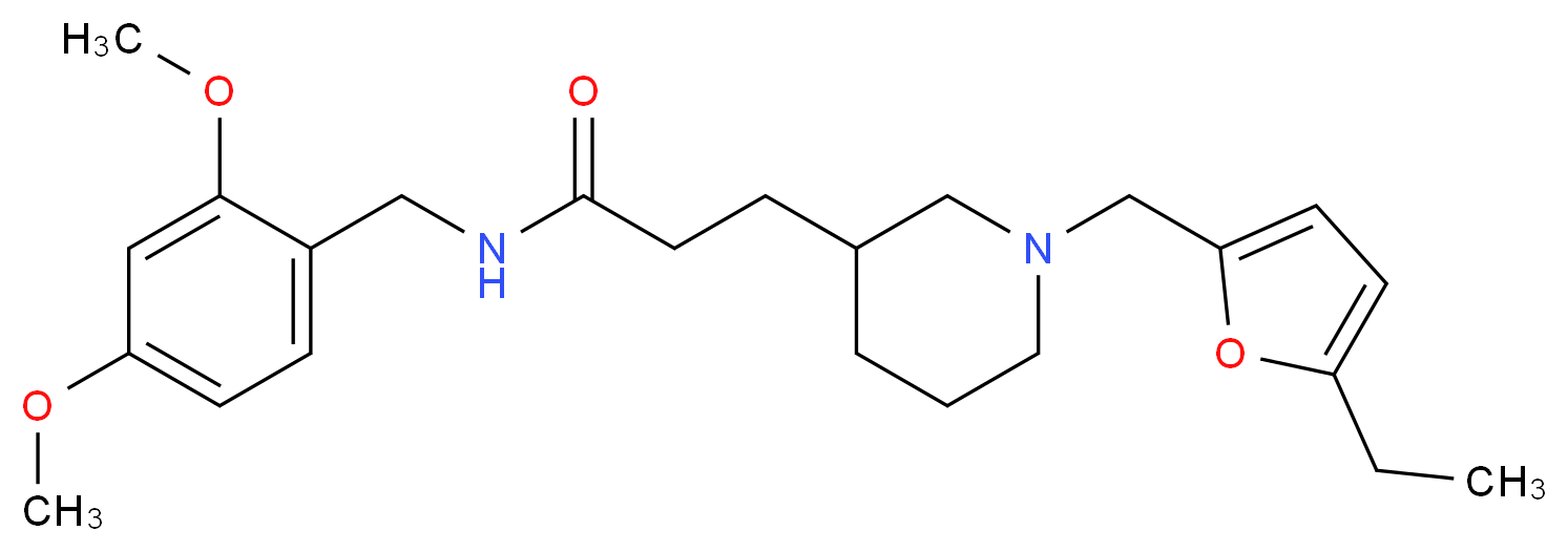 N-(2,4-dimethoxybenzyl)-3-{1-[(5-ethyl-2-furyl)methyl]-3-piperidinyl}propanamide_Molecular_structure_CAS_)