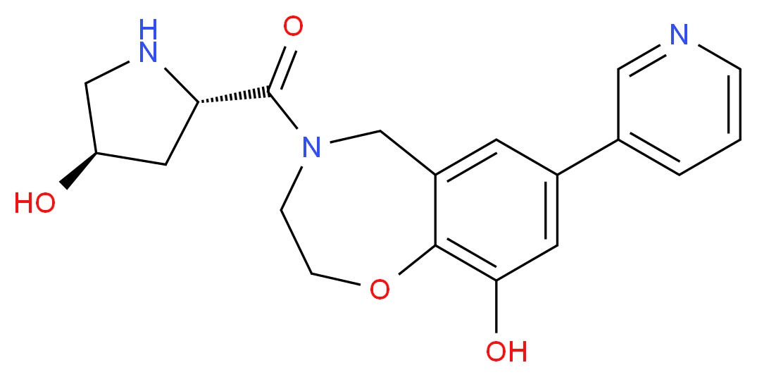 4-{[(2S,4R)-4-hydroxypyrrolidin-2-yl]carbonyl}-7-pyridin-3-yl-2,3,4,5-tetrahydro-1,4-benzoxazepin-9-ol_Molecular_structure_CAS_)