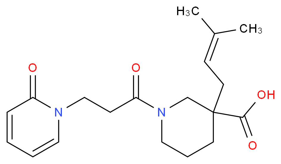 3-(3-methyl-2-buten-1-yl)-1-[3-(2-oxo-1(2H)-pyridinyl)propanoyl]-3-piperidinecarboxylic acid_Molecular_structure_CAS_)