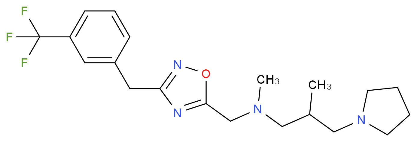 N,2-dimethyl-3-(1-pyrrolidinyl)-N-({3-[3-(trifluoromethyl)benzyl]-1,2,4-oxadiazol-5-yl}methyl)-1-propanamine_Molecular_structure_CAS_)
