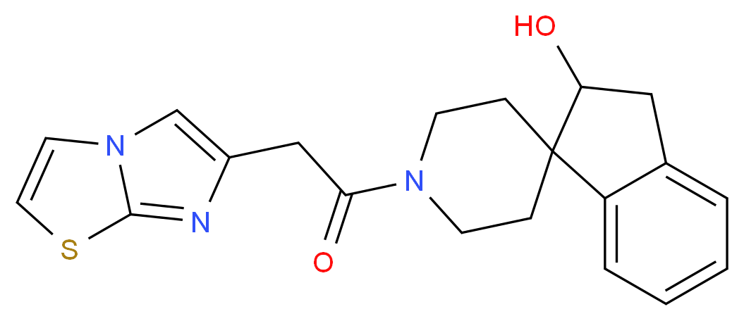 1'-(imidazo[2,1-b][1,3]thiazol-6-ylacetyl)-2,3-dihydrospiro[indene-1,4'-piperidin]-2-ol_Molecular_structure_CAS_)