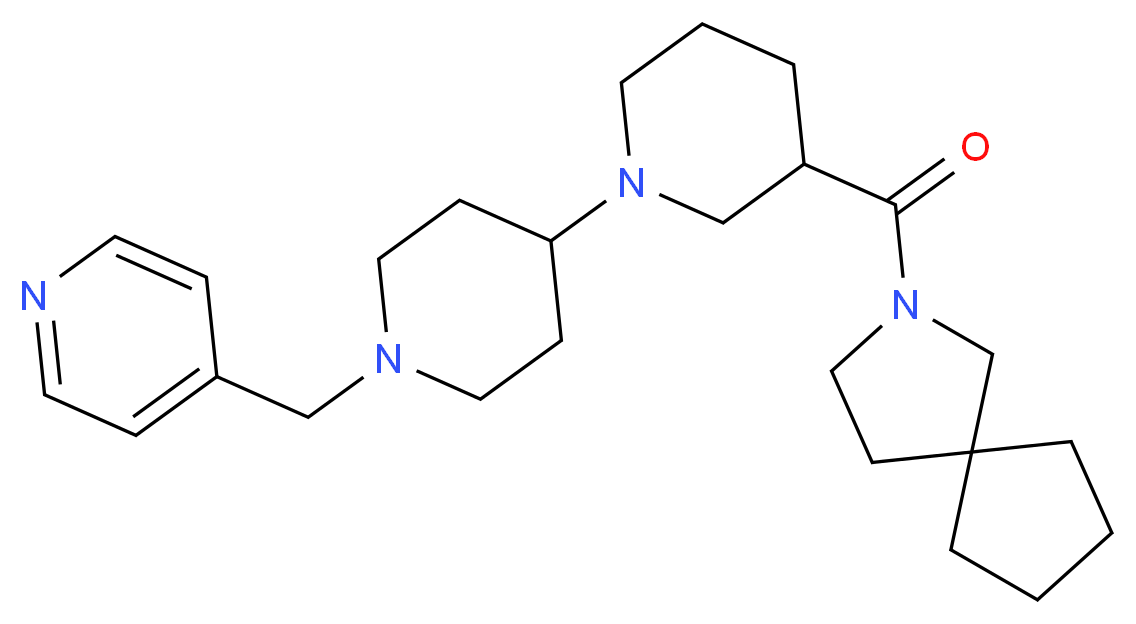 3-(2-azaspiro[4.4]non-2-ylcarbonyl)-1'-(pyridin-4-ylmethyl)-1,4'-bipiperidine_Molecular_structure_CAS_)