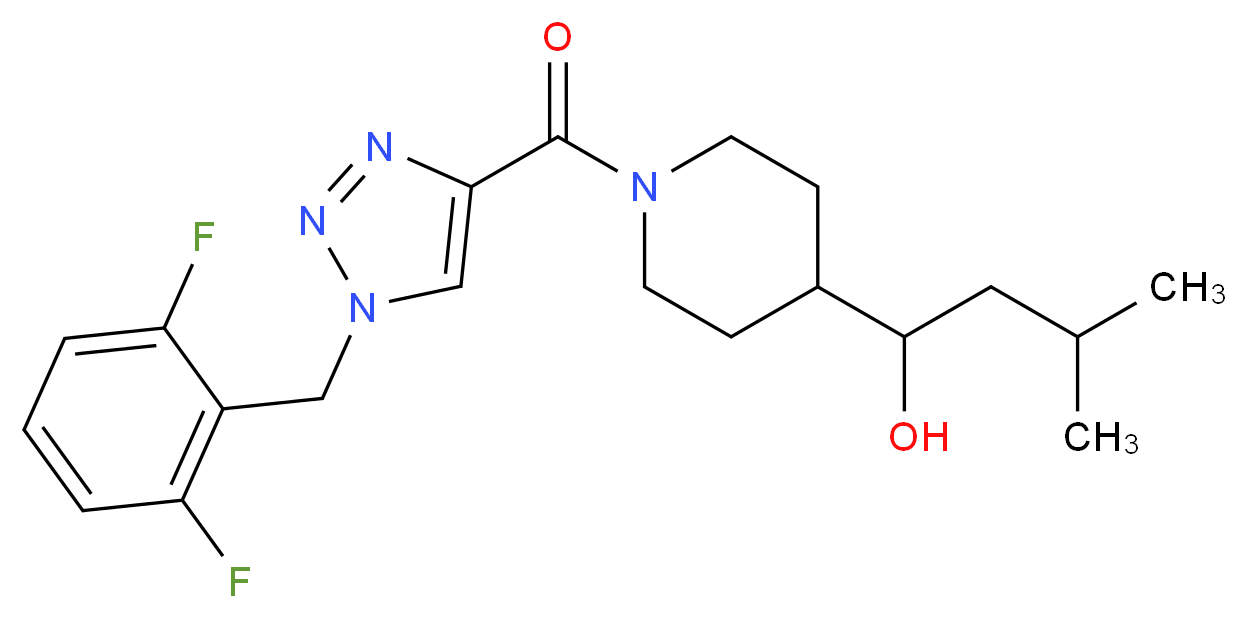 1-(1-{[1-(2,6-difluorobenzyl)-1H-1,2,3-triazol-4-yl]carbonyl}-4-piperidinyl)-3-methyl-1-butanol_Molecular_structure_CAS_)