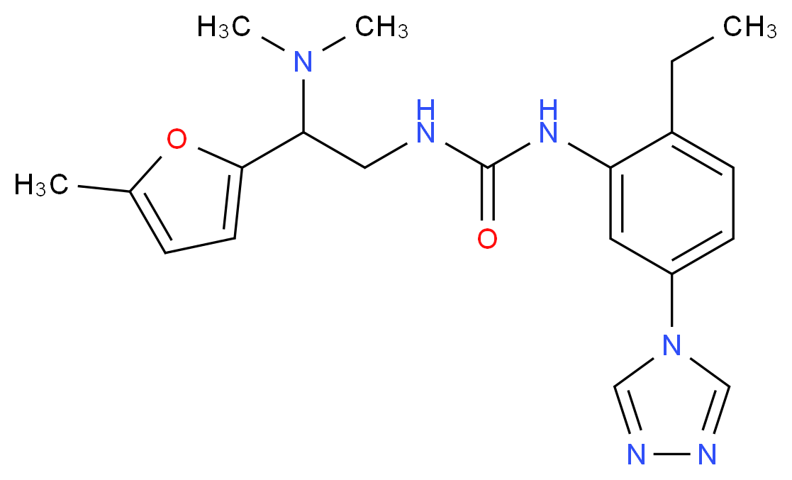 N-[2-(dimethylamino)-2-(5-methyl-2-furyl)ethyl]-N'-[2-ethyl-5-(4H-1,2,4-triazol-4-yl)phenyl]urea_Molecular_structure_CAS_)