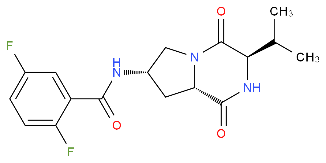 2,5-difluoro-N-[(3R,7S,8aS)-3-isopropyl-1,4-dioxooctahydropyrrolo[1,2-a]pyrazin-7-yl]benzamide_Molecular_structure_CAS_)