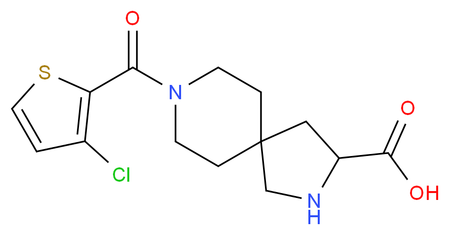 8-[(3-chloro-2-thienyl)carbonyl]-2,8-diazaspiro[4.5]decane-3-carboxylic acid_Molecular_structure_CAS_)