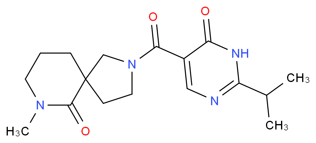 2-[(2-isopropyl-6-oxo-1,6-dihydropyrimidin-5-yl)carbonyl]-7-methyl-2,7-diazaspiro[4.5]decan-6-one_Molecular_structure_CAS_)