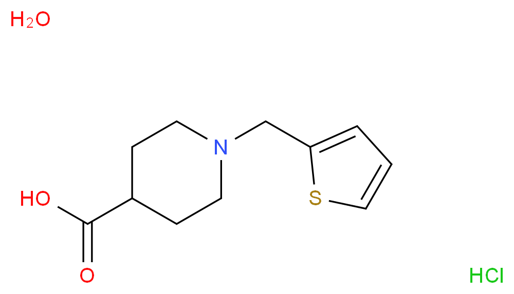 1-(Thien-2-ylmethyl)piperidine-4-carboxylic acid hydrochloride hydrate 97%_Molecular_structure_CAS_944450-84-4)
