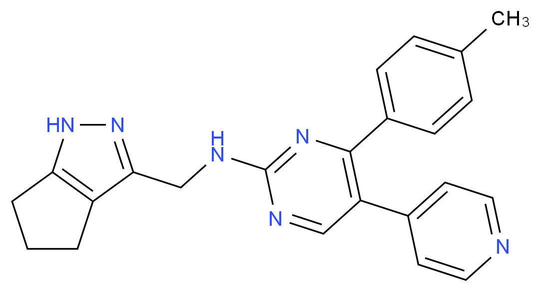 4-(4-methylphenyl)-5-pyridin-4-yl-N-(1,4,5,6-tetrahydrocyclopenta[c]pyrazol-3-ylmethyl)pyrimidin-2-amine_Molecular_structure_CAS_)