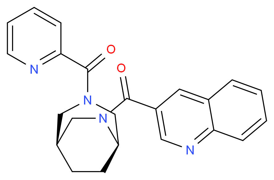 3-{[(1S*,5R*)-3-(pyridin-2-ylcarbonyl)-3,6-diazabicyclo[3.2.2]non-6-yl]carbonyl}quinoline_Molecular_structure_CAS_)