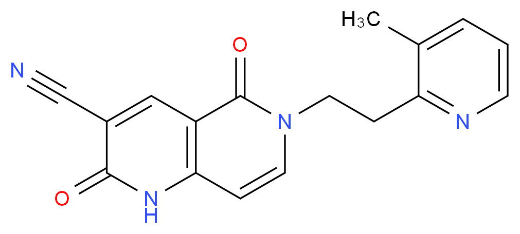 6-[2-(3-methylpyridin-2-yl)ethyl]-2,5-dioxo-1,2,5,6-tetrahydro-1,6-naphthyridine-3-carbonitrile_Molecular_structure_CAS_)
