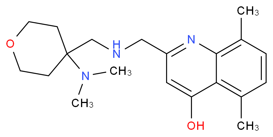 2-[({[4-(dimethylamino)tetrahydro-2H-pyran-4-yl]methyl}amino)methyl]-5,8-dimethylquinolin-4-ol_Molecular_structure_CAS_)