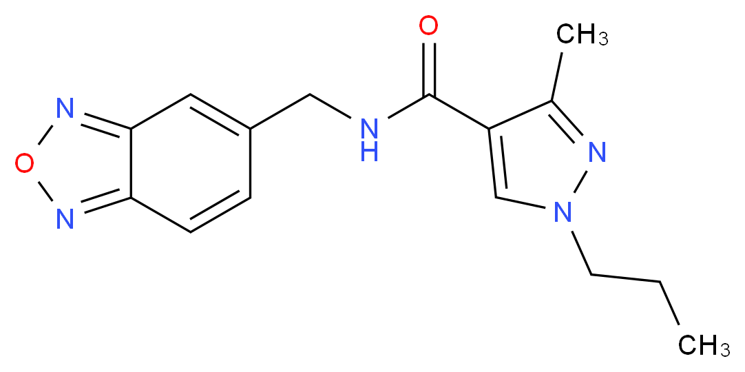 N-(2,1,3-benzoxadiazol-5-ylmethyl)-3-methyl-1-propyl-1H-pyrazole-4-carboxamide_Molecular_structure_CAS_)