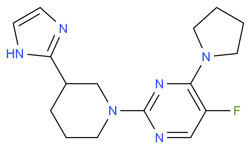5-fluoro-2-[3-(1H-imidazol-2-yl)-1-piperidinyl]-4-(1-pyrrolidinyl)pyrimidine_Molecular_structure_CAS_)