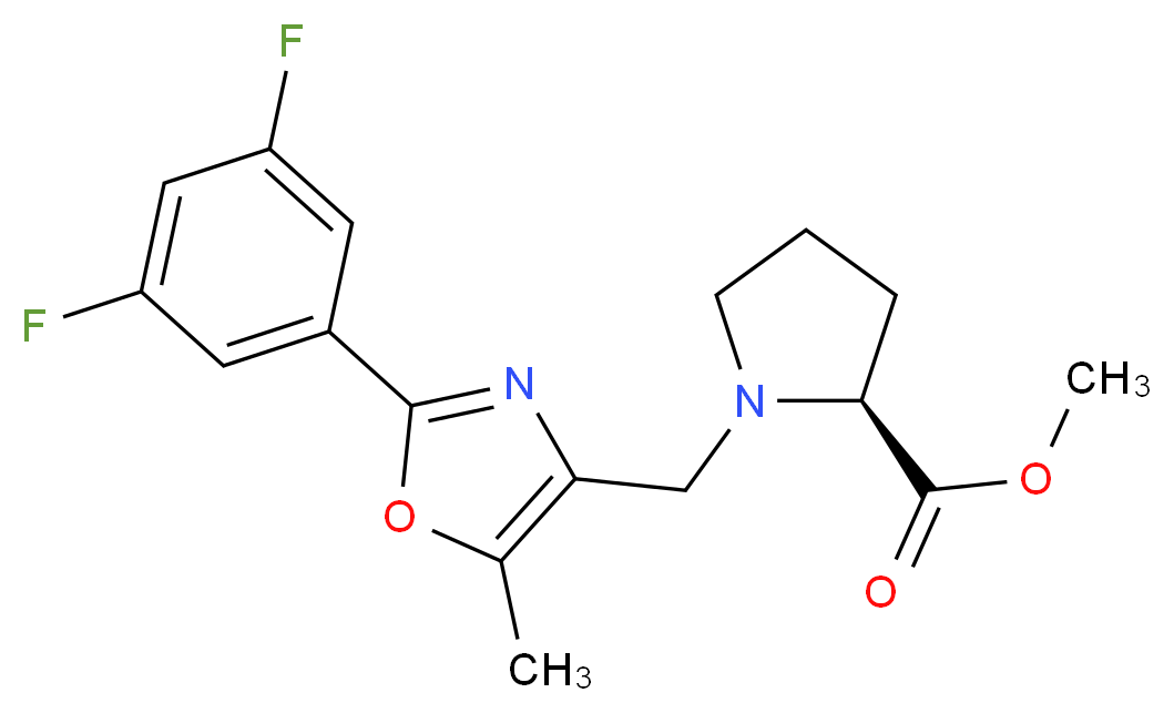 methyl 1-{[2-(3,5-difluorophenyl)-5-methyl-1,3-oxazol-4-yl]methyl}-L-prolinate_Molecular_structure_CAS_)