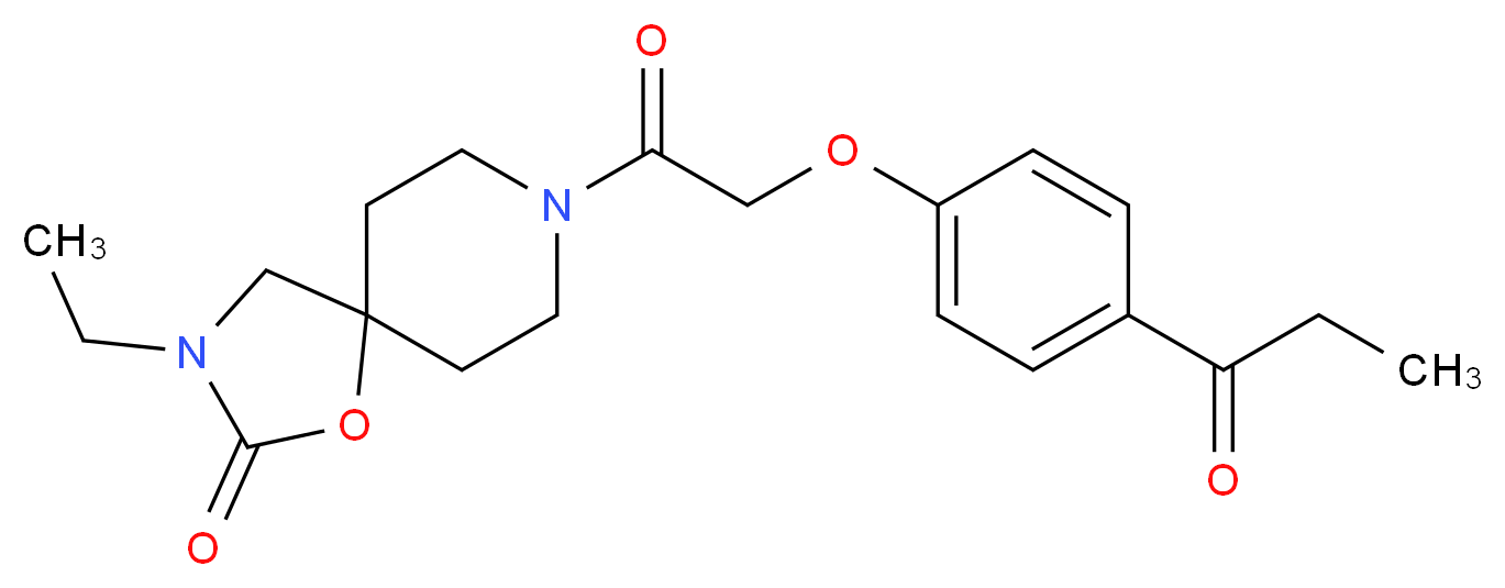 3-ethyl-8-[(4-propionylphenoxy)acetyl]-1-oxa-3,8-diazaspiro[4.5]decan-2-one_Molecular_structure_CAS_)
