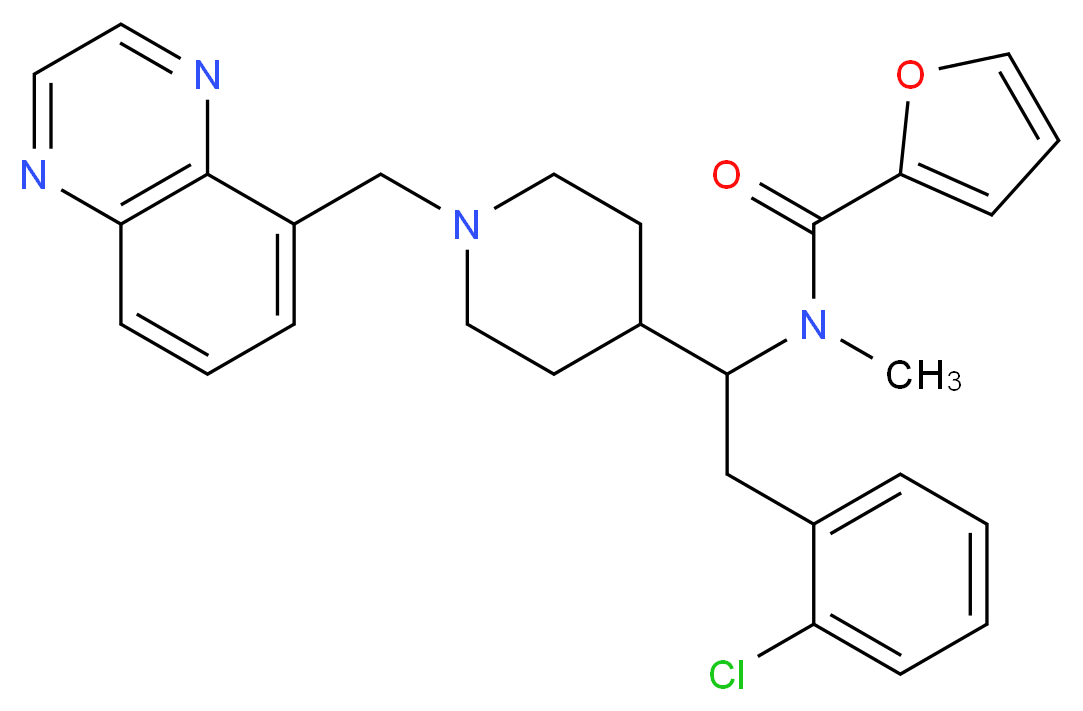 N-{2-(2-chlorophenyl)-1-[1-(5-quinoxalinylmethyl)-4-piperidinyl]ethyl}-N-methyl-2-furamide_Molecular_structure_CAS_)