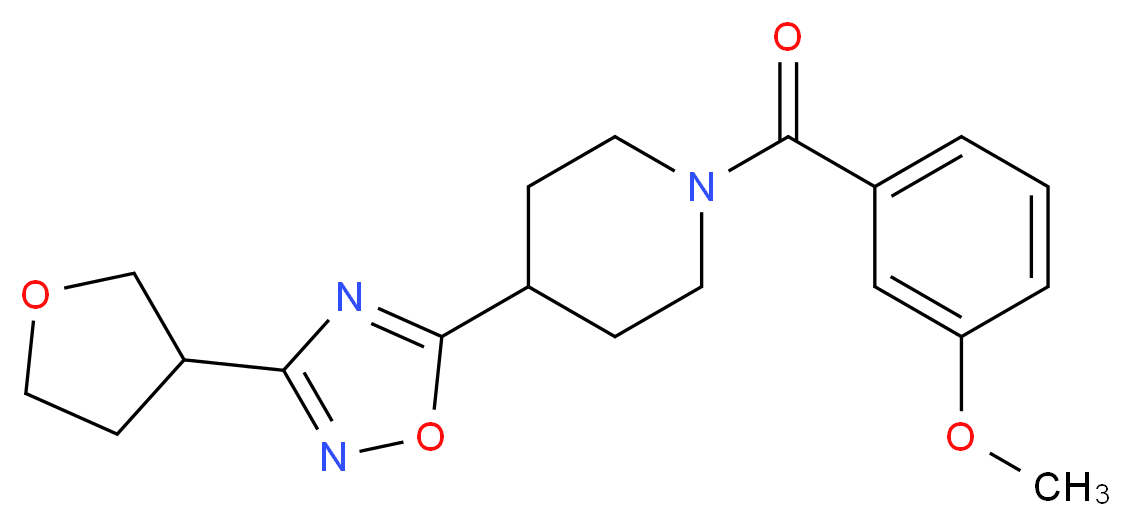 1-(3-methoxybenzoyl)-4-[3-(tetrahydrofuran-3-yl)-1,2,4-oxadiazol-5-yl]piperidine_Molecular_structure_CAS_)