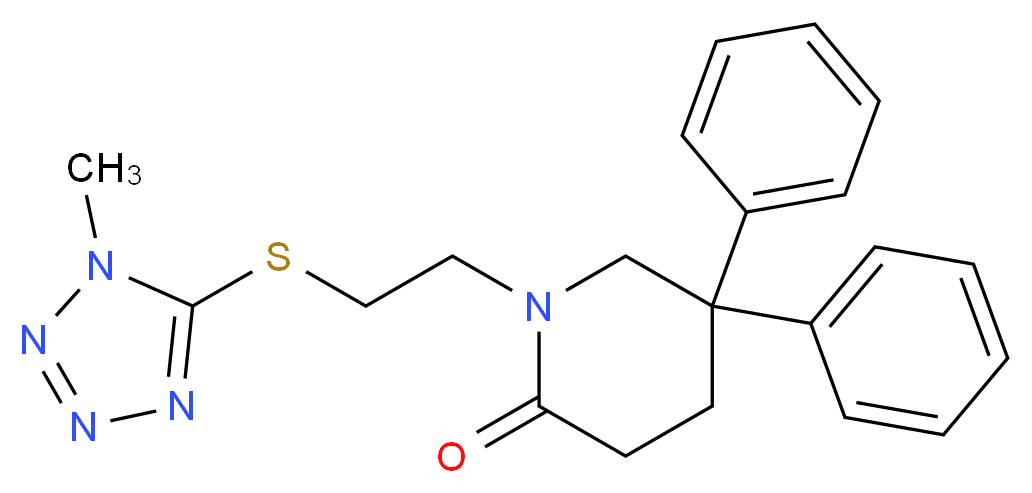1-{2-[(1-methyl-1H-tetrazol-5-yl)thio]ethyl}-5,5-diphenylpiperidin-2-one_Molecular_structure_CAS_)