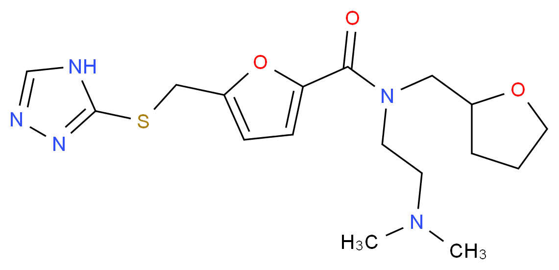 N-[2-(dimethylamino)ethyl]-N-(tetrahydrofuran-2-ylmethyl)-5-[(4H-1,2,4-triazol-3-ylthio)methyl]-2-furamide_Molecular_structure_CAS_)