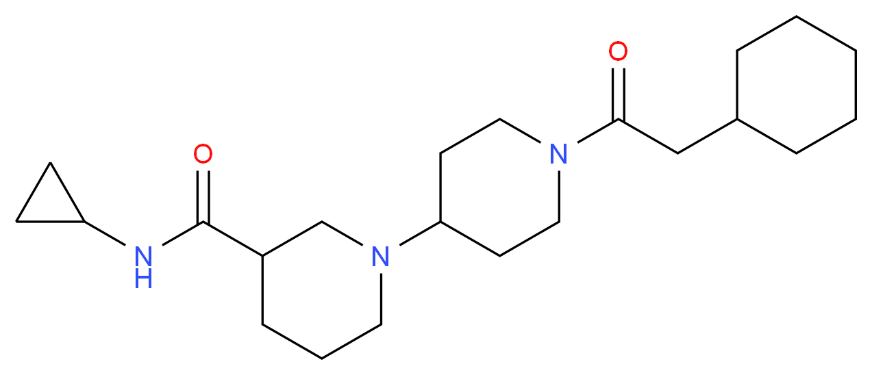 1'-(cyclohexylacetyl)-N-cyclopropyl-1,4'-bipiperidine-3-carboxamide_Molecular_structure_CAS_)