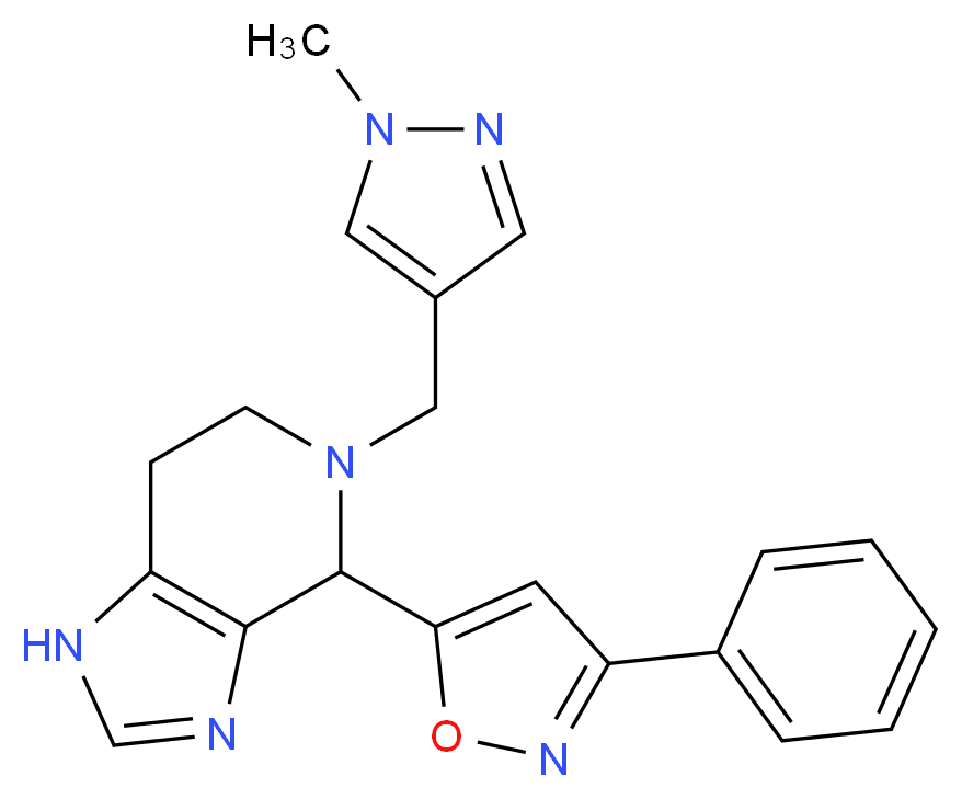 5-[(1-methyl-1H-pyrazol-4-yl)methyl]-4-(3-phenylisoxazol-5-yl)-4,5,6,7-tetrahydro-1H-imidazo[4,5-c]pyridine_Molecular_structure_CAS_)