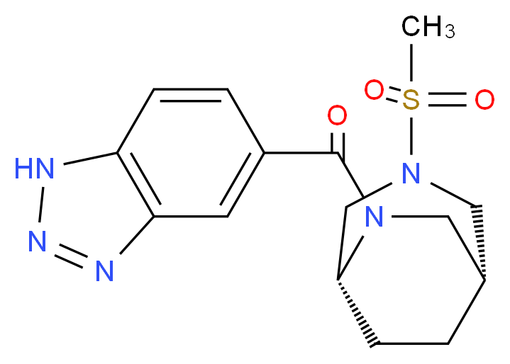 5-{[(1R*,5R*)-3-(methylsulfonyl)-3,6-diazabicyclo[3.2.2]non-6-yl]carbonyl}-1H-1,2,3-benzotriazole_Molecular_structure_CAS_)