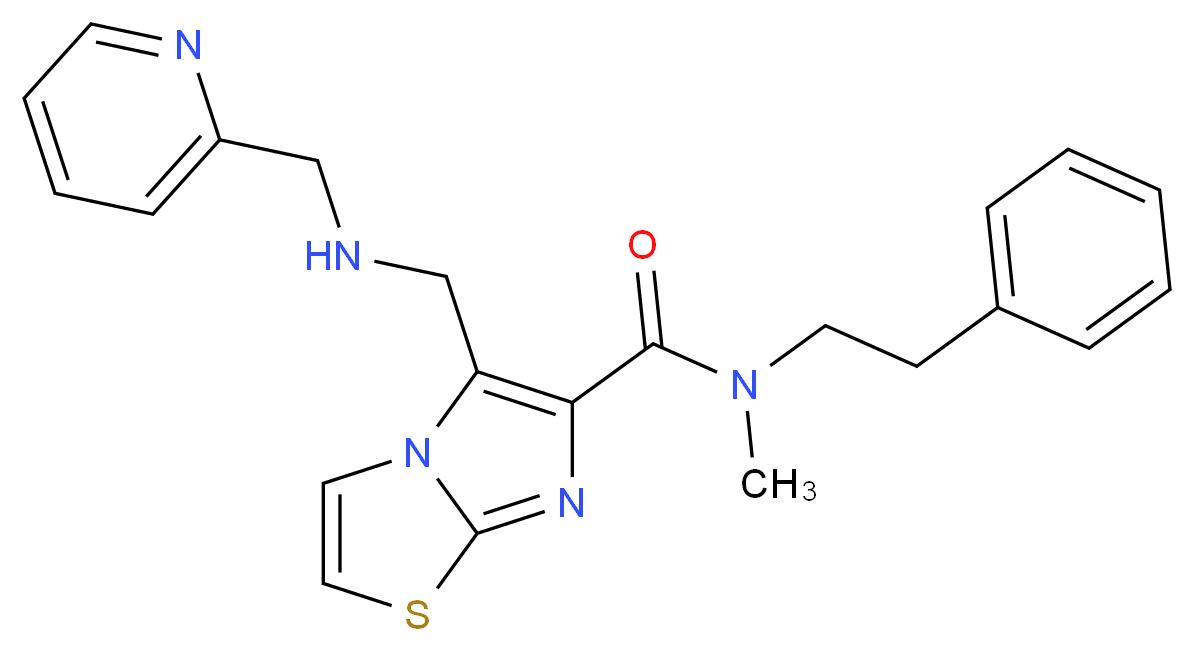 N-methyl-N-(2-phenylethyl)-5-{[(2-pyridinylmethyl)amino]methyl}imidazo[2,1-b][1,3]thiazole-6-carboxamide_Molecular_structure_CAS_)
