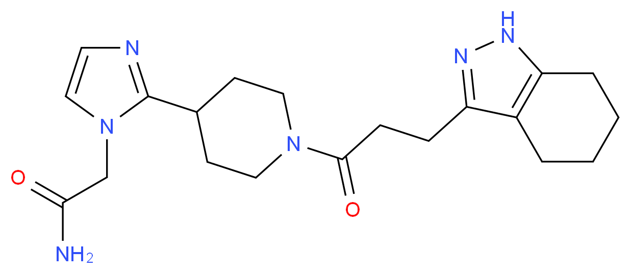 2-(2-{1-[3-(4,5,6,7-tetrahydro-1H-indazol-3-yl)propanoyl]piperidin-4-yl}-1H-imidazol-1-yl)acetamide_Molecular_structure_CAS_)