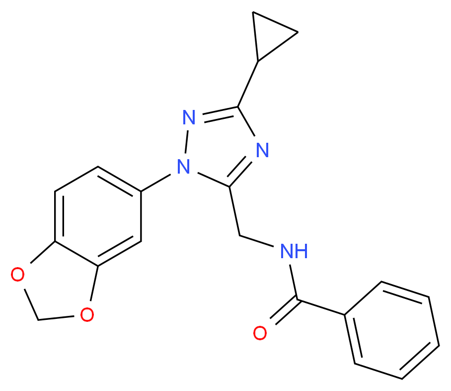 N-{[1-(1,3-benzodioxol-5-yl)-3-cyclopropyl-1H-1,2,4-triazol-5-yl]methyl}benzamide_Molecular_structure_CAS_)