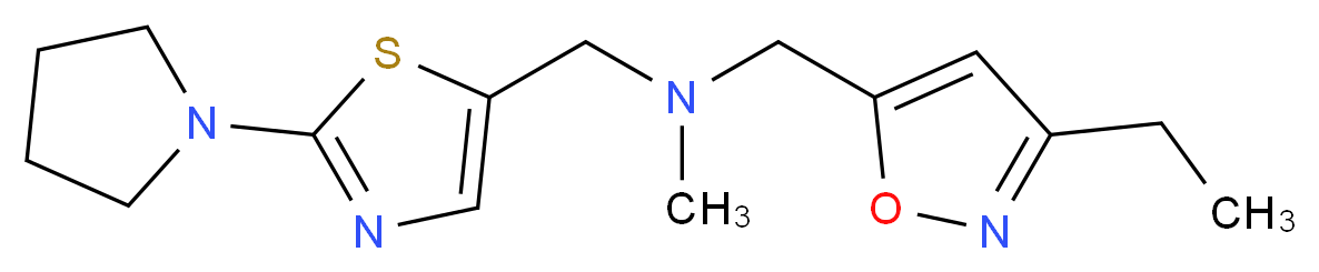 1-(3-ethylisoxazol-5-yl)-N-methyl-N-[(2-pyrrolidin-1-yl-1,3-thiazol-5-yl)methyl]methanamine_Molecular_structure_CAS_)