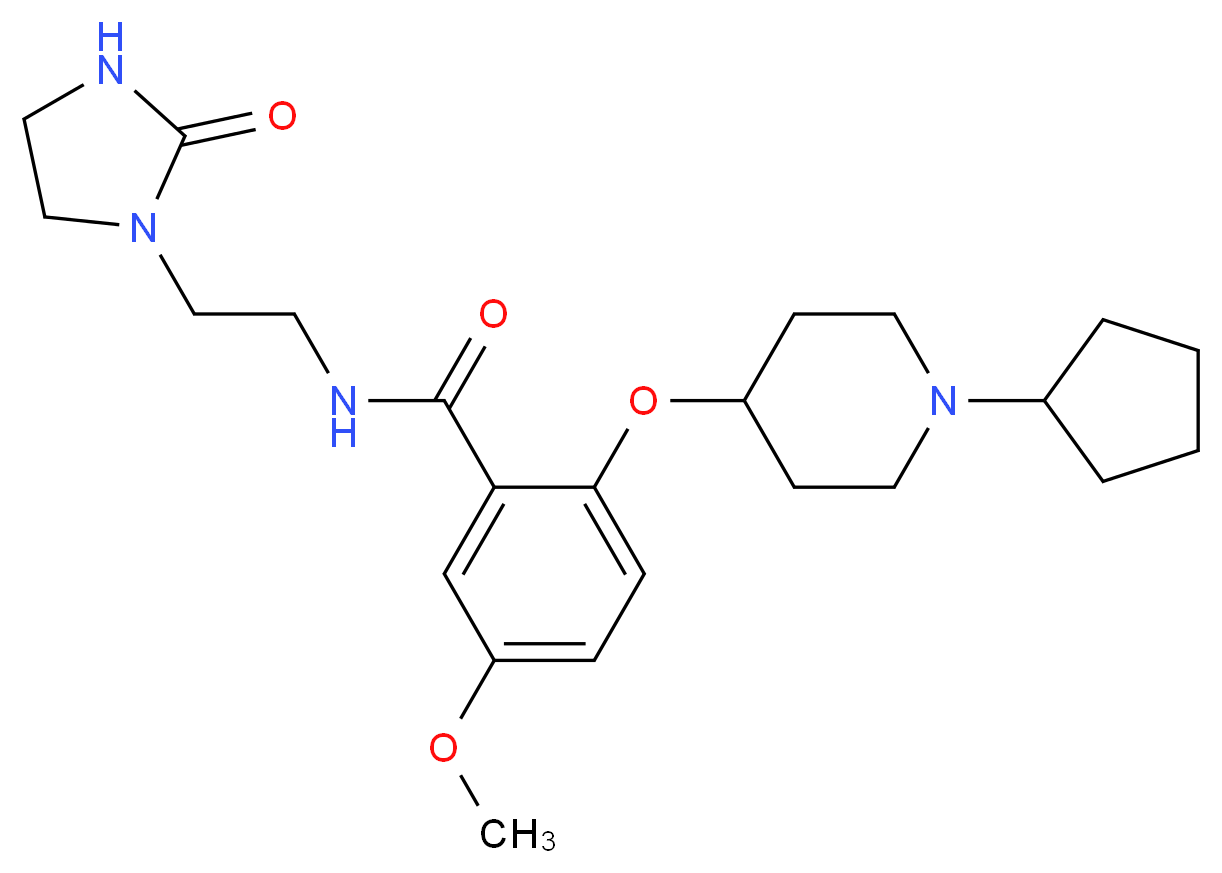 2-[(1-cyclopentyl-4-piperidinyl)oxy]-5-methoxy-N-[2-(2-oxo-1-imidazolidinyl)ethyl]benzamide_Molecular_structure_CAS_)