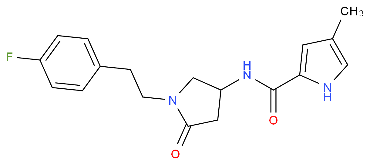 N-{1-[2-(4-fluorophenyl)ethyl]-5-oxopyrrolidin-3-yl}-4-methyl-1H-pyrrole-2-carboxamide_Molecular_structure_CAS_)