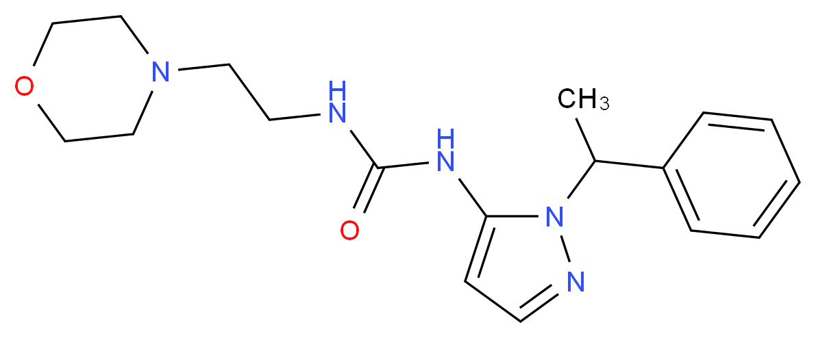 N-(2-morpholin-4-ylethyl)-N'-[1-(1-phenylethyl)-1H-pyrazol-5-yl]urea_Molecular_structure_CAS_)