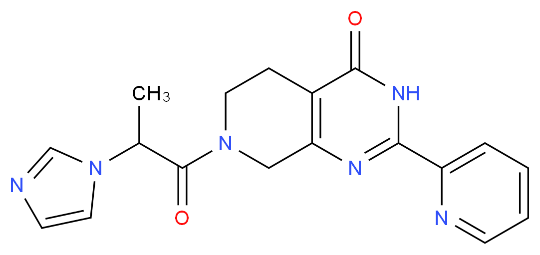 7-[2-(1H-imidazol-1-yl)propanoyl]-2-pyridin-2-yl-5,6,7,8-tetrahydropyrido[3,4-d]pyrimidin-4(3H)-one_Molecular_structure_CAS_)