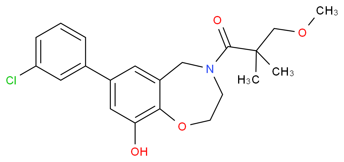 7-(3-chlorophenyl)-4-(3-methoxy-2,2-dimethylpropanoyl)-2,3,4,5-tetrahydro-1,4-benzoxazepin-9-ol_Molecular_structure_CAS_)