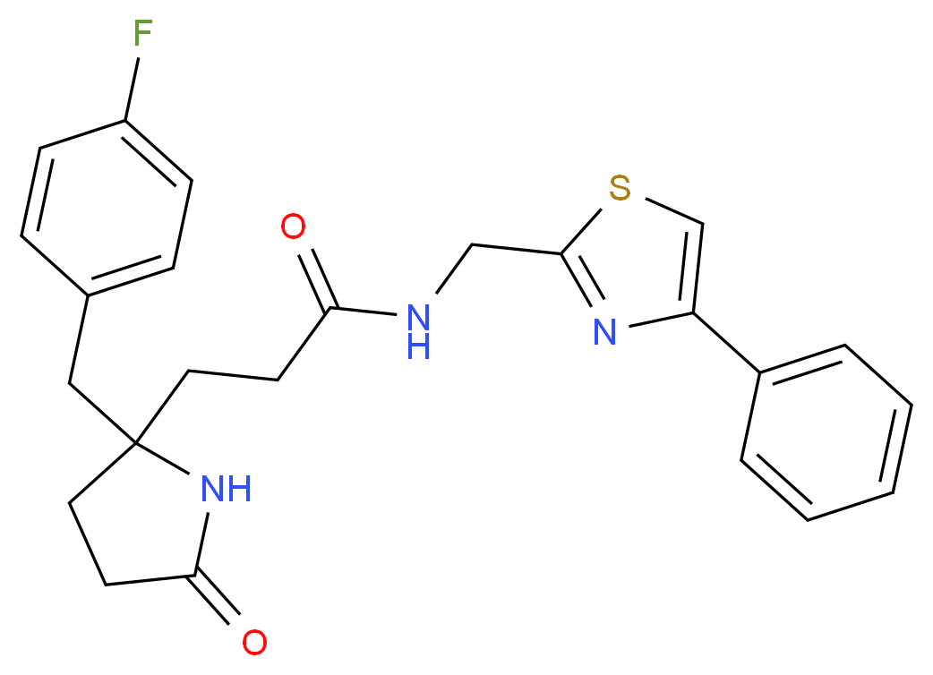 3-[2-(4-fluorobenzyl)-5-oxo-2-pyrrolidinyl]-N-[(4-phenyl-1,3-thiazol-2-yl)methyl]propanamide_Molecular_structure_CAS_)
