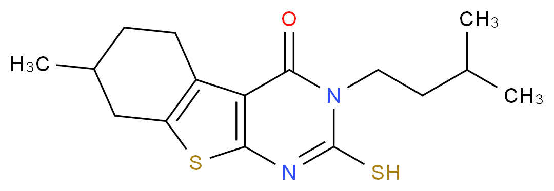 2-Mercapto-7-methyl-3-(3-methyl-butyl)-5,6,7,8-tetrahydro-3H-benzo[4,5]thieno[2,3-d]pyrimidin-4-one_Molecular_structure_CAS_)