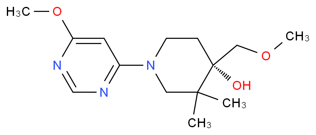(4S*)-4-(methoxymethyl)-1-(6-methoxypyrimidin-4-yl)-3,3-dimethylpiperidin-4-ol_Molecular_structure_CAS_)