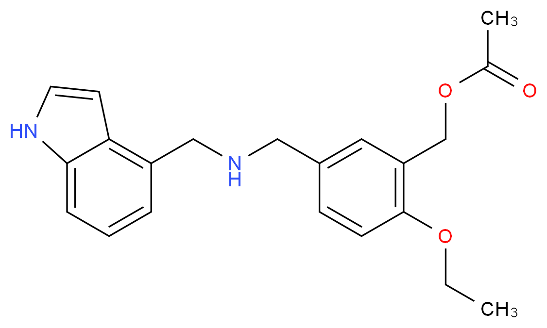 2-ethoxy-5-{[(1H-indol-4-ylmethyl)amino]methyl}benzyl acetate_Molecular_structure_CAS_)