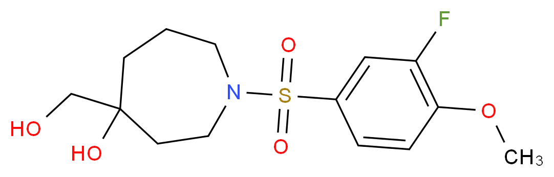 1-[(3-fluoro-4-methoxyphenyl)sulfonyl]-4-(hydroxymethyl)-4-azepanol_Molecular_structure_CAS_)